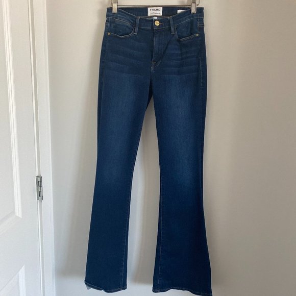 Frame Denim Dark Blue Flare Jeans - Picture 1 of 4